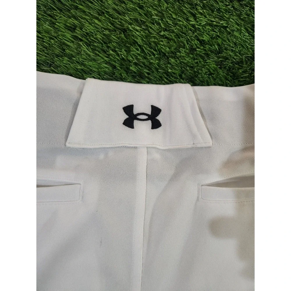 Under Armour Baseball Pants Mens XL White Elastic Cuff Stretch Game Adult UA